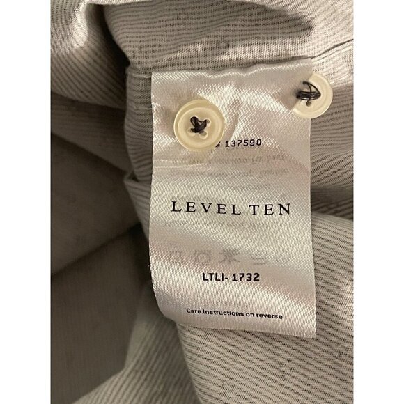 Level Ten Mens Modern XL Long Sleeve Button-Up Shirt With Floral Trim & Contrast - Picture 6 of 16